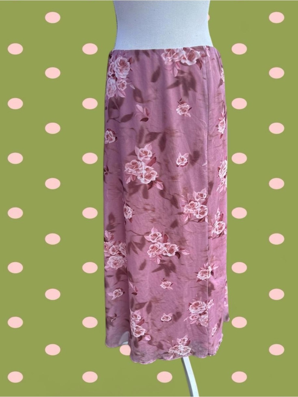 Classic Pink Floral Maxi Skirt